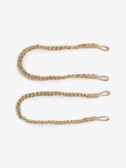 Natural Set of 2 Plaited Rope Curtain Tie Backs - Image 3 of 3