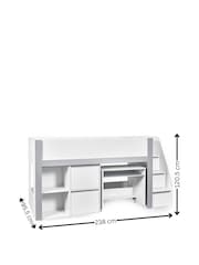 Julian Bowen White and Silver Gaia Midsleeper Bed - Image 10 of 10