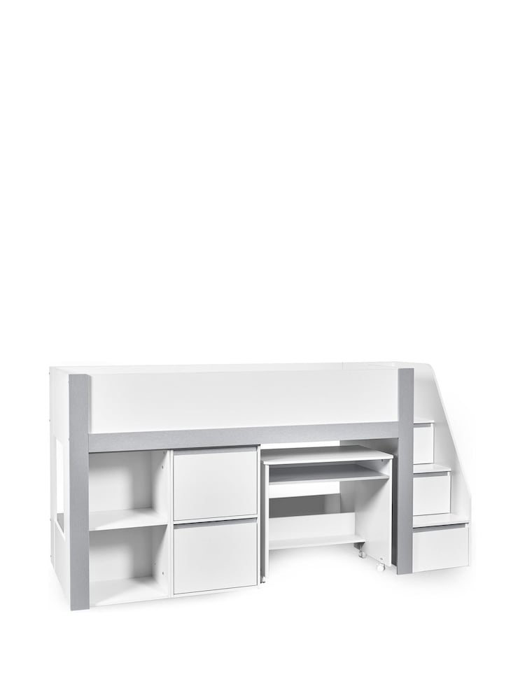 Julian Bowen White and Silver Gaia Midsleeper Bed - Image 2 of 10 Julian Bowen White and Silver Gaia Midsleeper Bed - Image 2 of 10