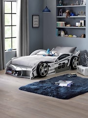 Julian Bowen White and Grey Storm High Gloss Race Car Bed - Image 1 of 17