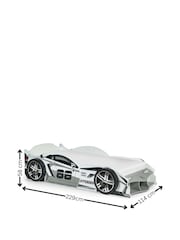Julian Bowen White and Grey Storm High Gloss Race Car Bed - Image 12 of 17