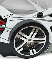 Julian Bowen White and Grey Storm High Gloss Race Car Bed - Image 13 of 17