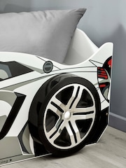 Julian Bowen White and Grey Storm High Gloss Race Car Bed - Image 15 of 17