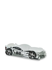 Julian Bowen White and Grey Storm High Gloss Race Car Bed - Image 8 of 17