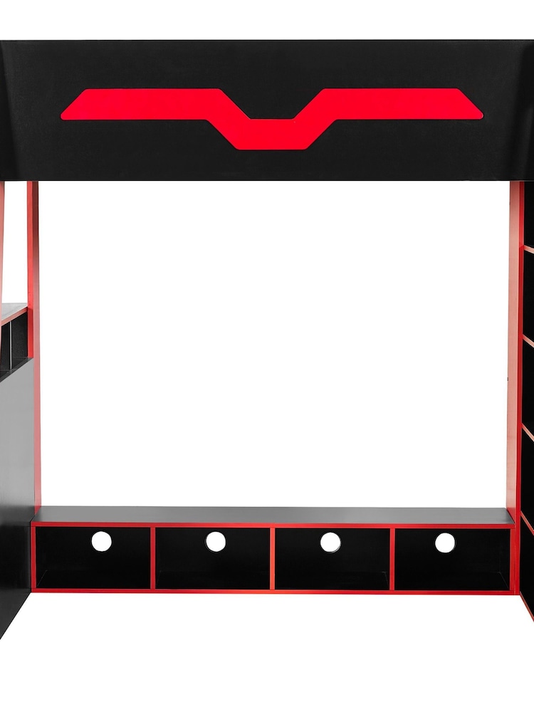 Julian Bowen Black and Red Eagle Gaming Highsleeper Bed - Image 10 of 10