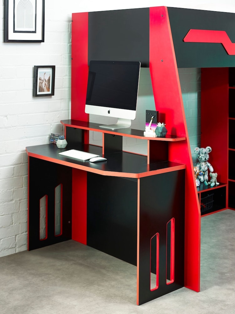 Julian Bowen Black and Red Eagle Gaming Highsleeper Bed - Image 2 of 10