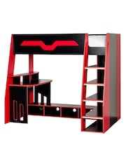 Julian Bowen Black and Red Eagle Gaming Highsleeper Bed - Image 4 of 10
