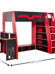 Julian Bowen Black and Red Eagle Gaming Highsleeper Bed - Image 5 of 10