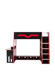 Julian Bowen Black and Red Eagle Gaming Highsleeper Bed - Image 6 of 10