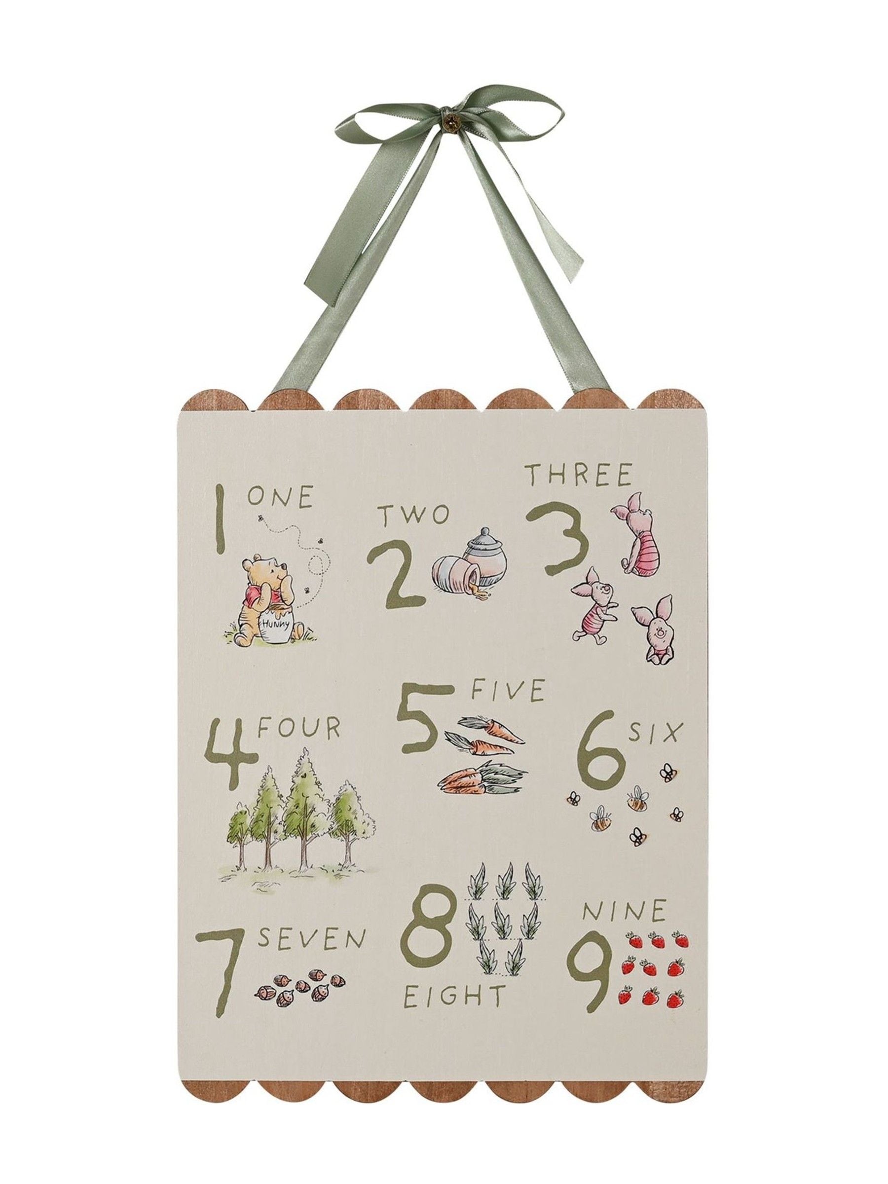 Disney Unisex Infant Off White Widdop Winnie The Pooh Counting Plaque Wall Art