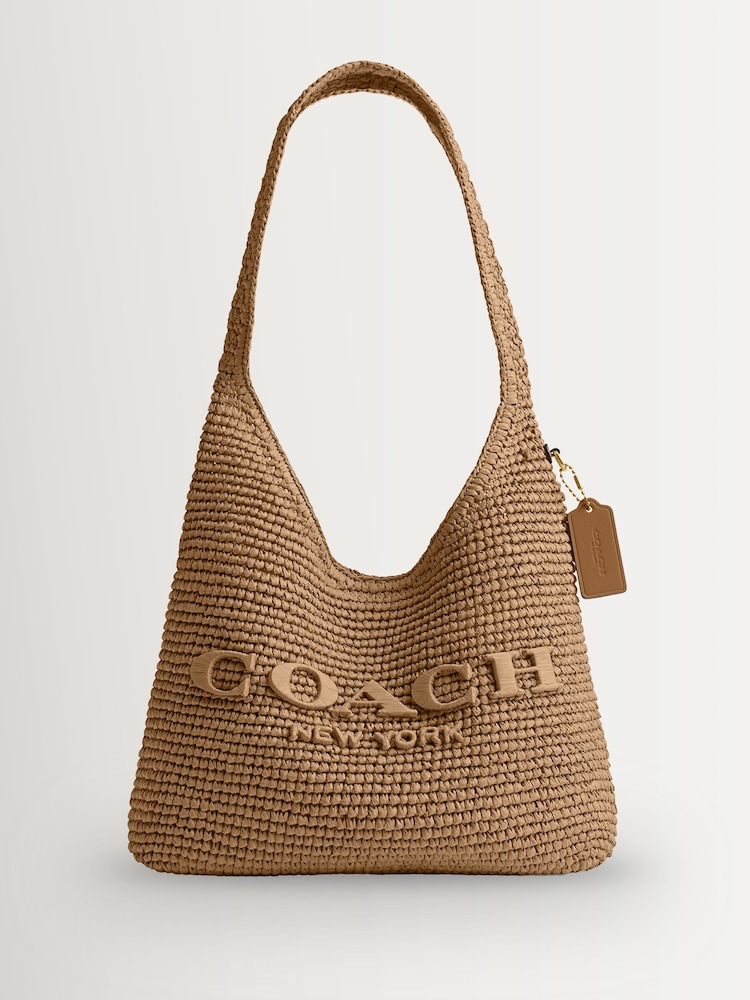 COACH Maple Brooklyn Raffia 28 Bag - Image 1 of 4