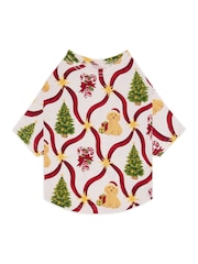 Chelsea Peers Red Pets Organic Cotton Christmas Tree & Dog Pyjama T-Shirt - Image 3 of 4