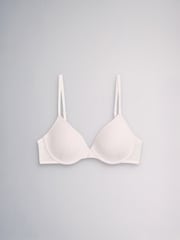 The Set 4 Pack Light Padded Cotton Plunge Bras Pastel Pink/ Khaki Green/ Cream - Image 3 of 7