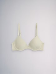 The Set 4 Pack Light Padded Cotton Plunge Bras Pastel Pink/ Khaki Green/ Cream - Image 5 of 7