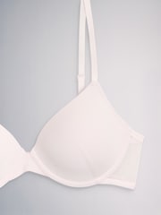 The Set 4 Pack Light Padded Cotton Plunge Bras Pastel Pink/ Khaki Green/ Cream - Image 6 of 7