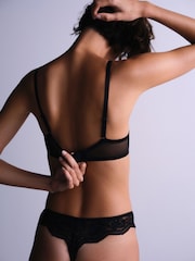 The Set 4 Pack Light Padded Lace Plunge Bras Black/White - Image 11 of 16