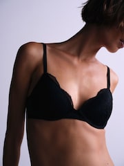 The Set 4 Pack Light Padded Lace Plunge Bras Black/White - Image 8 of 16