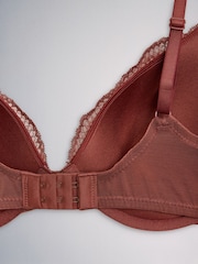 The Set 4 Pack Light Padded Lace Plunge Bras Rust Brown/ Blush Pink - Image 10 of 10