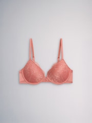 The Set 4 Pack Light Padded Lace Plunge Bras Rust Brown/ Blush Pink - Image 8 of 10