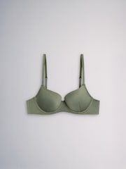 The Set 4 Pack Light Padded Microfibre Balcony Bras Black/Burghundy Red/Khaki Green - Image 2 of 7