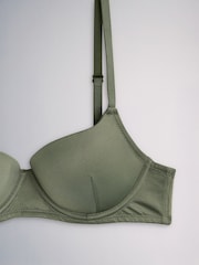 The Set 4 Pack Light Padded Microfibre Balcony Bras Black/Burghundy Red/Khaki Green - Image 6 of 7