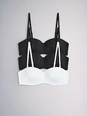 The Set 3 Pack Light Padded Multiway Bras Black/White - Image 1 of 10