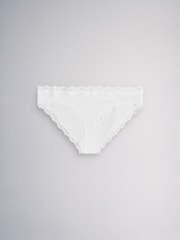 The Set Brazilian 7 Pack Cotton Lace Knickers Black/White - Image 5 of 10