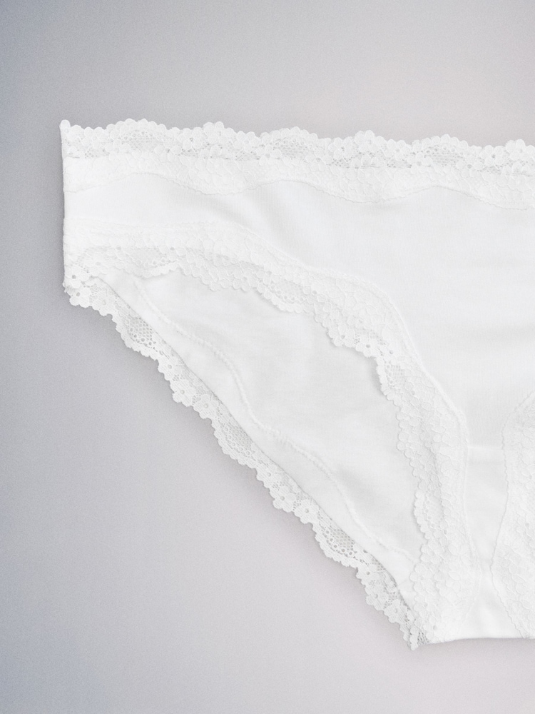 The Set Brazilian 7 Pack Cotton Lace Knickers Black/White - Image 5 of 5 The Set Brazilian 7 Pack Cotton Lace Knickers Black/White - Image 5 of 5