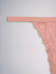 Marrón óxido/Rosa ruborizado - The Set 7 Pack de bragas de encaje de algodón - Imagen 16 de 16