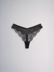The Set Thong 7 Pack All Over Lace Knickers Black/White - Image 12 of 18
