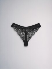 The Set Thong 7 Pack All Over Lace Knickers Black/White - Image 17 of 18