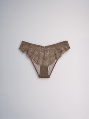 The Set Brazilian 7 Pack All Over Lace Knickers Black/Burghundy Red/Khaki Green - Image 10 of 15