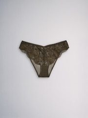 The Set Brazilian 7 Pack All Over Lace Knickers Black/Burghundy Red/Khaki Green - Image 12 of 15