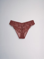 The Set Brazilian 7 Pack All Over Lace Knickers Black/Burghundy Red/Khaki Green - Image 13 of 15