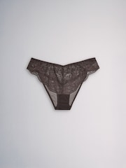 The Set Brazilian 7 Pack All Over Lace Knickers Black/Burghundy Red/Khaki Green - Image 14 of 15