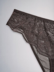 The Set Brazilian 7 Pack All Over Lace Knickers Black/Burghundy Red/Khaki Green - Image 15 of 15