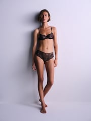 The Set Brazilian 7 Pack All Over Lace Knickers Black/Burghundy Red/Khaki Green - Image 3 of 15