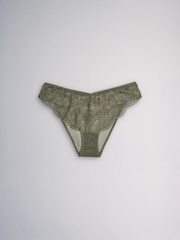 The Set Brazilian 7 Pack All Over Lace Knickers Black/Burghundy Red/Khaki Green - Image 8 of 15