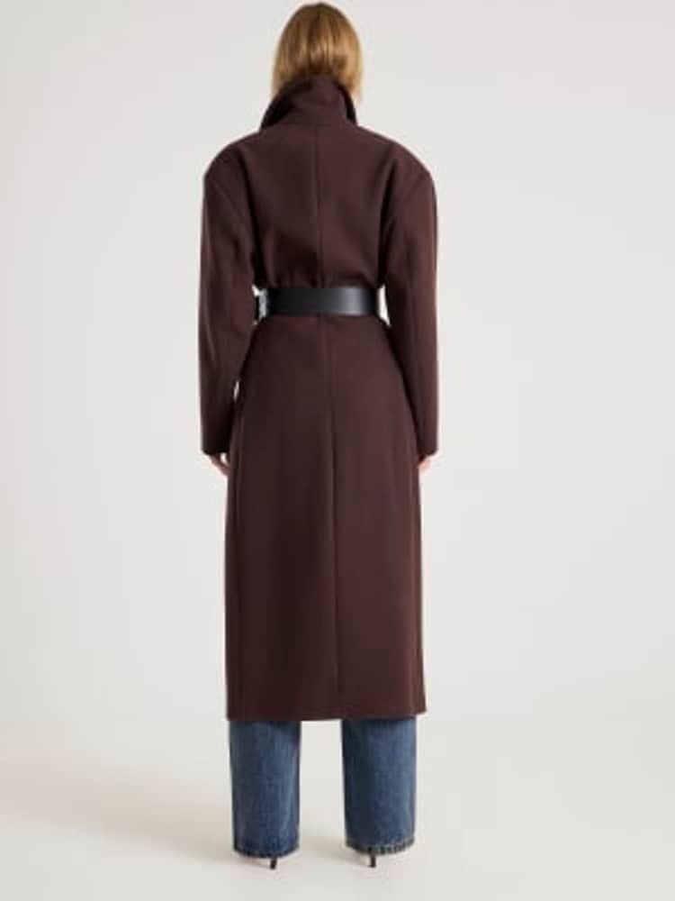 River Island Brown Sculpted Belted Coat - Image 2 of 6