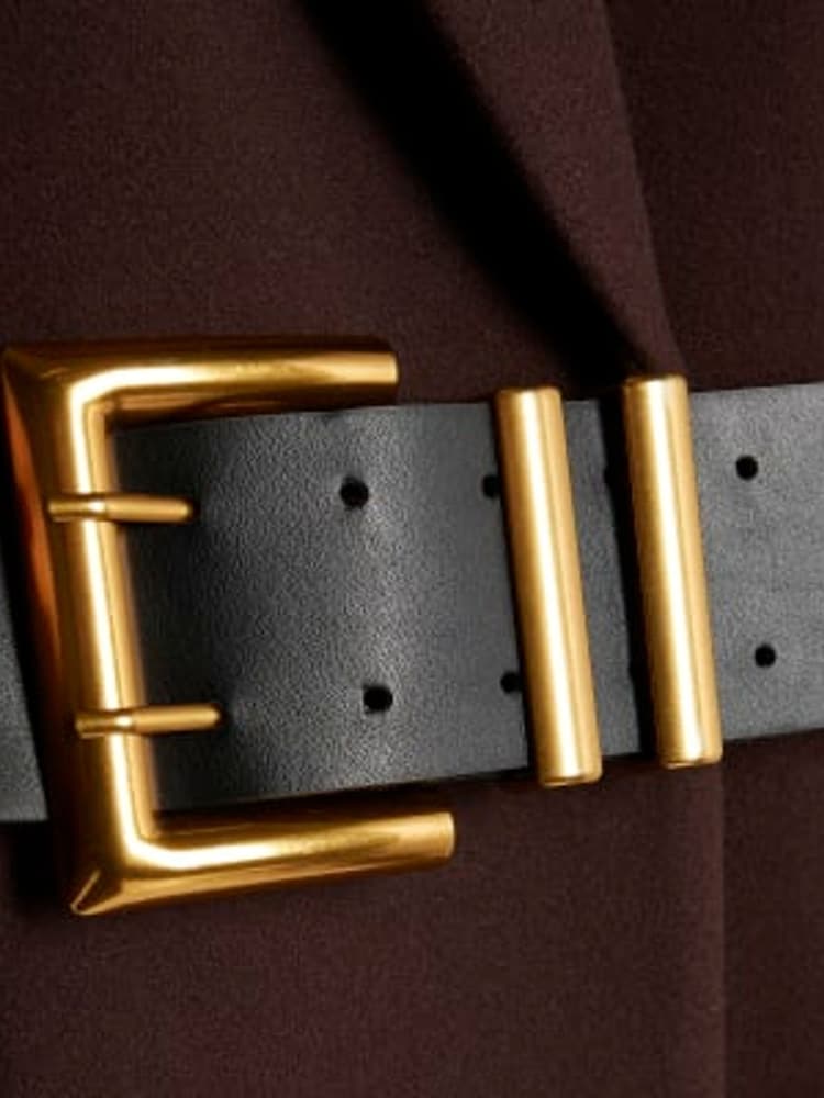 River Island Brown Sculpted Belted Coat - Image 6 of 6