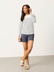 FatFace Ivory Pop Stripe Long Sleeve Top - Image 5 of 6