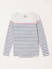 FatFace Ivory Pop Stripe Long Sleeve Top - Image 6 of 6