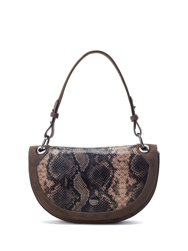 Moda in Pelle Natural Fillipa Half Moon Flap Cross-Body Bag - Image 1 of 4 Moda in Pelle Natural Fillipa Half Moon Flap Cross-Body Bag - Image 1 of 4