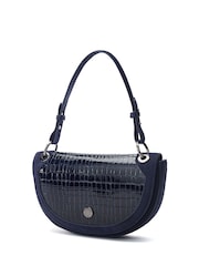 Azul - Moda in Pelle Fillipa Half Moon Flap Cross-Body Bag - Imagen 2 de 4