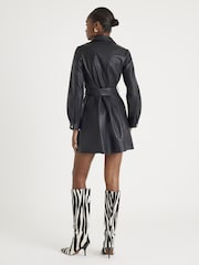 River Island Black Belted Collar Day Dress - Image 4 of 4
