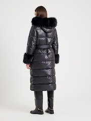 River Island Faux Fur Hood Ski Bunny Longline Jacket - Imagen 3 de 4