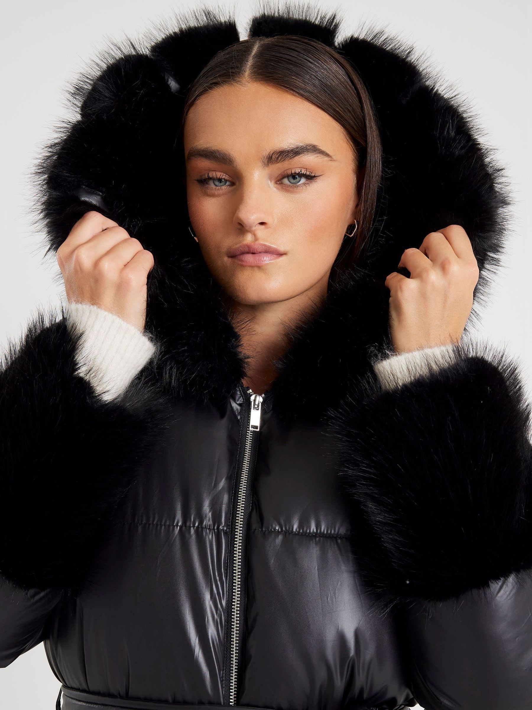 Next：日本 River Island フェイクファー フード付き スキー バニー