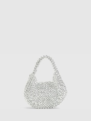 River Island Silver Beaded Scoop Clutch - Image 2 of 5
