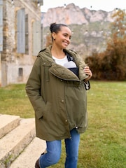 Seraphine Khaki Maternity & Babywearing Versatile Coat with Separate Inner Quilted - Image 1 of 8