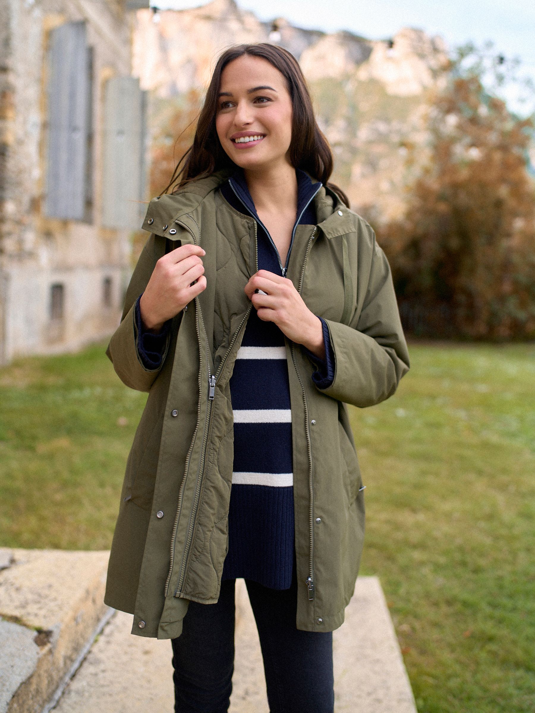 Buy Seraphine Khaki Maternity & Babywearing Versatile Coat with
